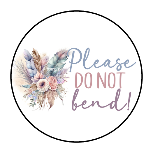 Primary image for 30 PLEASE DO NOT BEND BOHO ENVELOPE SEALS STICKERS LABELS TAGS 1.5" ROUND