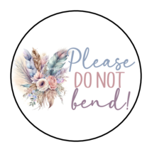 30 PLEASE DO NOT BEND BOHO ENVELOPE SEALS STICKERS LABELS TAGS 1.5&quot; ROUND - $7.49