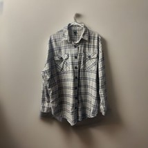 Wild Fable Shacket Womens Large Gray Plaid Long Sleeved Button Up Flannel Pocket - $15.23