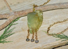 Green Calcite Pendant Necklace for Heart Chakra Harmony Emotional Healing &amp; Love - £22.12 GBP