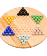 Chinese Checkers Solid Wood Game Board Glass Marbles Regal New - £11.81 GBP
