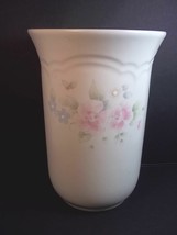 Pfaltzgraff TEA ROSE vase or utensil holder Stoneware 6.75&quot; tall - £9.27 GBP