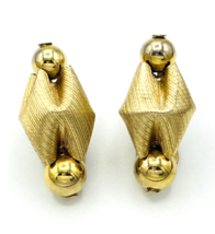 Vintage Mid Century N API Er Pat Pending Gold Tone Clip On Earrings - £20.12 GBP