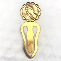 Bible Bookmark Gold Tone Vintage Praying Hands Italy Christian - $12.00