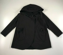 Cameleon Swing Coat Womens S Black Hooded Fleece Lined Pockets Baggy Rel... - $46.74