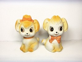 CUTE DOGS SALT &amp; PEPPER SHAKERS  VINTAGE SET TAIWAN   UNUSED - £15.65 GBP