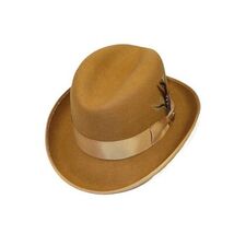 Men Bruno Capelo Dress Hat Australian Wool Homburg Godfather GF103 Camel Tan image 2