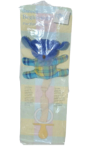 Vtg Pacifier Clip RUSS Sweet Beginnings Buddy Plush Blue Bear Plaid NOS new - £8.53 GBP