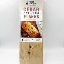 X3 Fire and Flavor Cedar Grilling Planks All Natural 6 Total Free Ship - £24.17 GBP