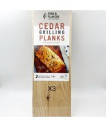 X3 Fire and Flavor Cedar Grilling Planks All Natural 6 Total Free Ship - £23.58 GBP