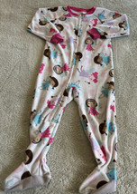 Child of Mine Girls White Pink Blue Fairies Fleece Long Sleeve Pajamas 3T - £5.09 GBP