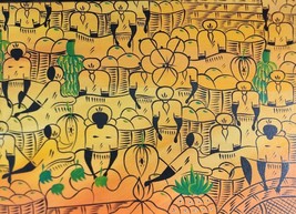 An item in the Art category: Signed Modu Original Vintage & Rare Marketplace Small Haitian Painting  HAITI