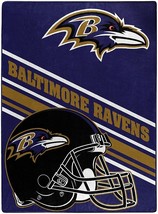 Baltimore Ravens Plush 60&quot; by 80&quot; Twin Size Slant Design Raschel Blanket... - $43.64