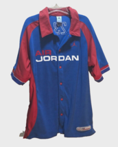 Air Jordan Jumpman Michael Vintage 90s Blue Snap Button Basketball Apparel L - £27.28 GBP