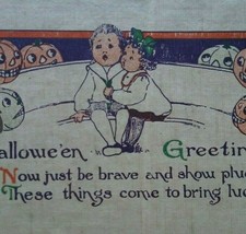 Halloween Postcard Everett Studios Children Goblin Pumpkins Original Fantasy - £94.21 GBP
