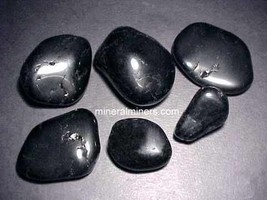Polished Black Tourmaline Pieces, Black Tourmaline Hand Stones, Reverse ... - $1.75+