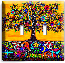 Mexican Tree Of Life Folk Art Light Double Switch Wall Plate Room House Hd Decor - £11.21 GBP