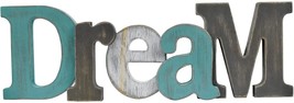 Multicolor Wooden Dream Word Sign Freestanding Block Letters Wall Mounted... - £17.28 GBP