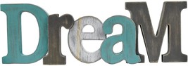 Multicolor Wooden Dream Word Sign Freestanding Block Letters Wall Mounted... - £17.13 GBP