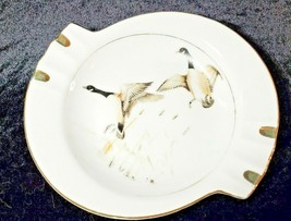 Canada Geese Ceramic Ashtray W/ Gold Detail  8” X 7.5” Norleans of Japan MCM VTG - £7.78 GBP