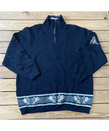 Bogner Men’s Half zip Pullover wool Lion Sweater Size L Black N3 - £62.35 GBP