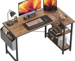 Deep Brown Cubicubi 40 Inch Small L Shaped Computer Desk With, Writing T... - £68.37 GBP