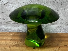 Vintage Viking Glass Green Mushroom Paperweight 2.25 Inches x 3&quot;w - £175.55 GBP