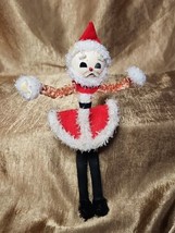 Vintage 1950s Santa Elf MCM Felt Pipe Cleaner Chenille Christmas Ornament Japan - £38.35 GBP