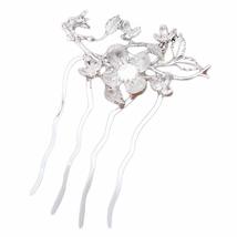 2 Pcs Vintage Silver Metal Side Comb Flower Leaves Chinese Style Wedding... - £19.46 GBP