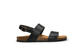 Flat Slingback on Vegan Leather Buckle-Up Breathable Padded Recycled Tyres Sole - £55.30 GBP