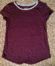 Old Navy Girls Size Small 6/7 Maroon Cap Sleeve T-Shirt - £3.11 GBP
