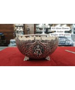 BIS HALLMARKED 925 Silver Antique Flower Basket - pure silver gift items  - $40,128.44 MXN