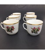 Haviland Limoges Moss Roses Gold Trim Tea Cups Set of 6 - £19.07 GBP