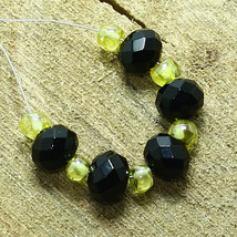 Black Onyx Faceted Rondelle Zircon Beads Natural Loose Gemstone Making Jewelry - £5.46 GBP