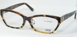 Ogi Evolution 6001 1280 Yellow Brown Marble Demi Eyeglasses 54-15-140mm Japan - £92.63 GBP