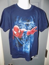 Disney Store Navy Blue Spiderman Shirt Size XXS (2/3) Boy&#39;s NEW - £14.58 GBP