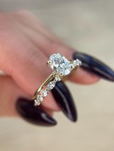 Lab Grown 1.55 Carat Oval Cut E/VVS2 Diamond Engagement Ring 18k Yellow ... - $1,750.00