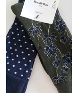 Two (2) pair ~ Goodfellow &amp; Co™ Novelty Crew Sock ~ Green/Navy ~ Men&#39;s S... - $28.06 CAD