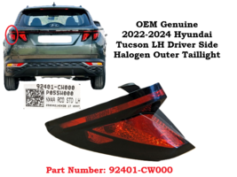 OEM 22-24 Hyundai Tucson Left Driver Side Halogen Outer Tail Light 92401... - $2,747.32 MXN