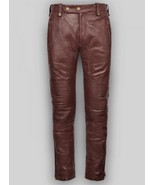 Men's Kmax SOFT Real Leather Jeans Pants Premium Quality Cowhide Plain Leather  - $80.99