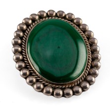 Taxco Silversmith Saul TH-142 Malachite Pendant/Brooch Set in Sterling 3... - $469.89 CAD