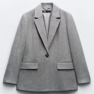 Zara Bnwt 2023. Grey Marl Wool Blazer and 50 similar items