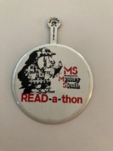 MS Multiple Sclerosis Mystery Sleuth Read A Thon Button Pin Fold Over Ta... - $20.00