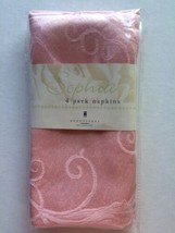 Napkins Cloth Brownstone Gallery Sophia Pink Pack Of 4 17&quot; X 17&quot; NOS - £14.01 GBP