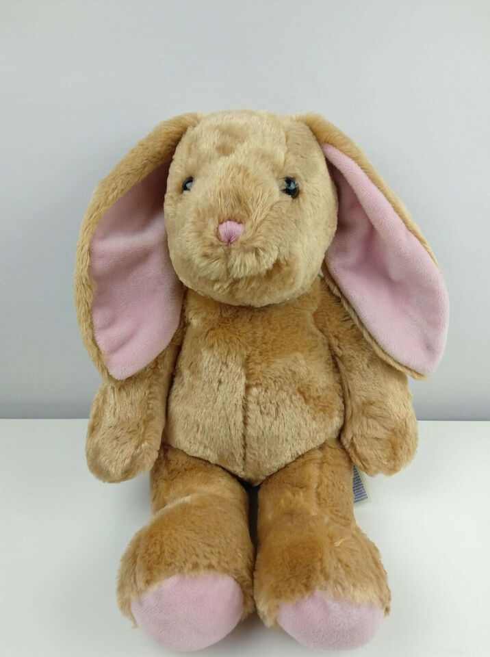 Primary image for Build A Bear Brown Cotton Tail Bunny Rabbit Plush Pink Nose Pink Ears Soft BAB