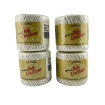 J&amp;P Metallic Knit-Cro-Sheen Mercerized Cotton Yarn Color 1S White Lot of 4 - £15.39 GBP