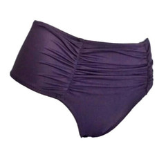 Basic Dark Purple Bikini Swim Bottom High Waist Ruched Scrunch Back Size XS NEW - £9.73 GBP