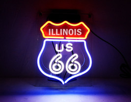 Handmade Route 66 Illinois State IL Beer Bar Pub Neon Light Sign - $69.00