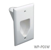 1-Gang Recessed Low Voltage Cable Wall Plate, White - $13.99