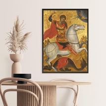 Saint George and the Dragon, Wall Art, Byzantine iconography, Poster and Canvas  - £11.22 GBP+